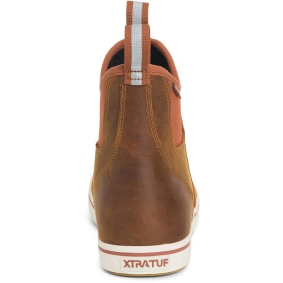 NEW Xtratuf Men\'s Waterproof Brown Leather Ankle Deck Boot Size 8 Explorer Grade